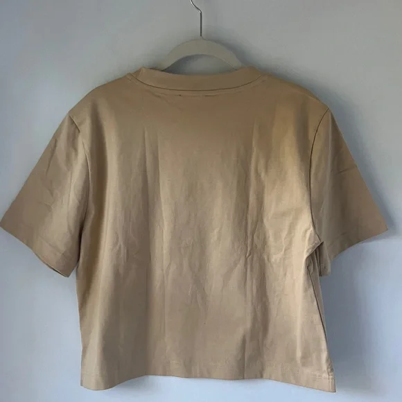 NWT J.Crew Beige Short Sleeve Boxy Top, Size Small - Picture 4 of 4